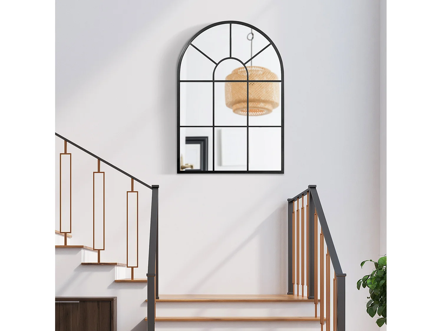 Specchio a muro 91x60 cm per camera da letto e soggiorno nero