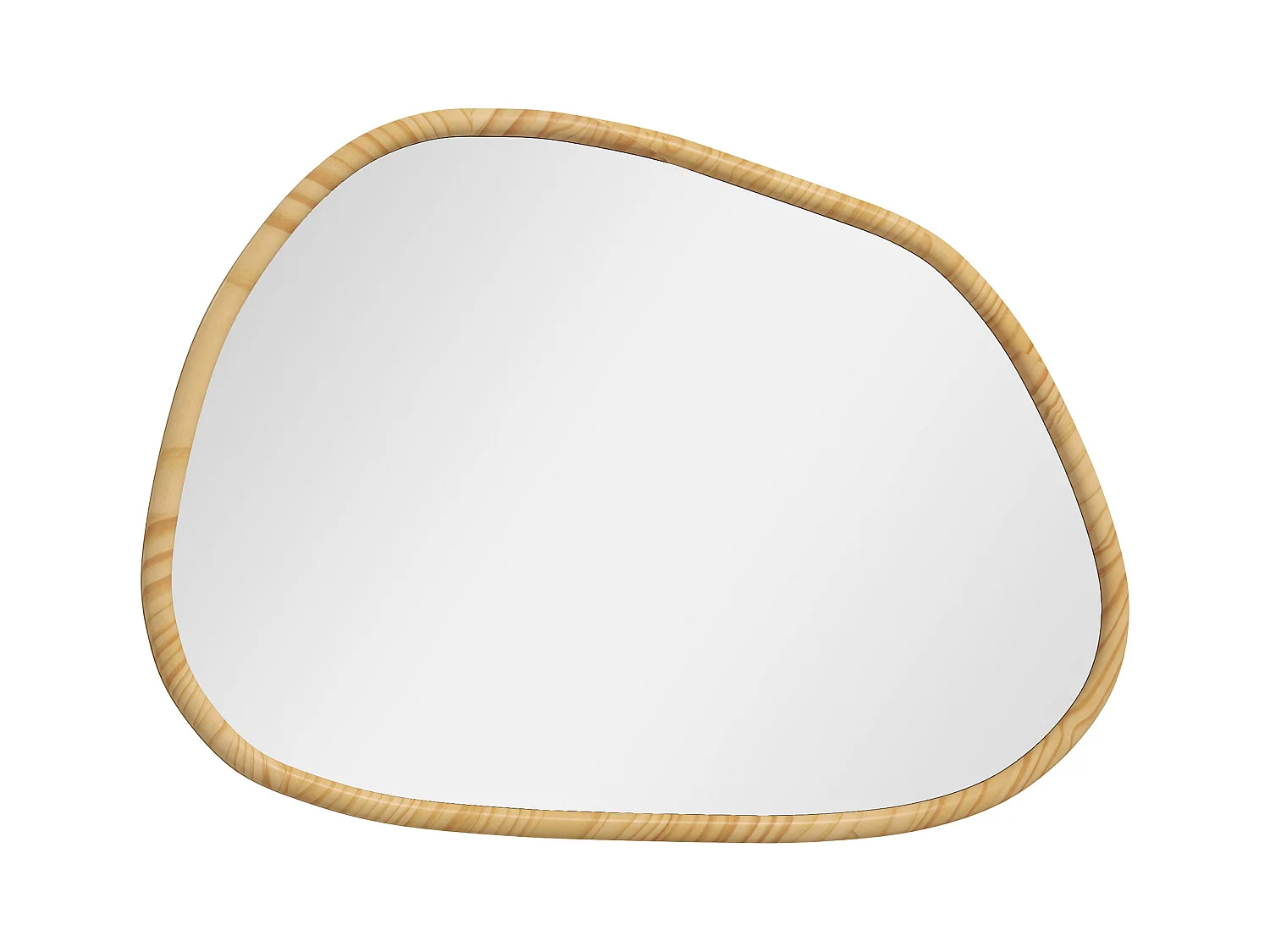 Specchio da parete moderno con bordi irregolari 80x60 cm colore legno