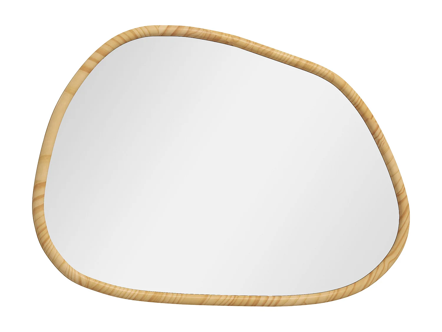 Specchio da parete moderno con bordi irregolari 80x60 cm colore legno