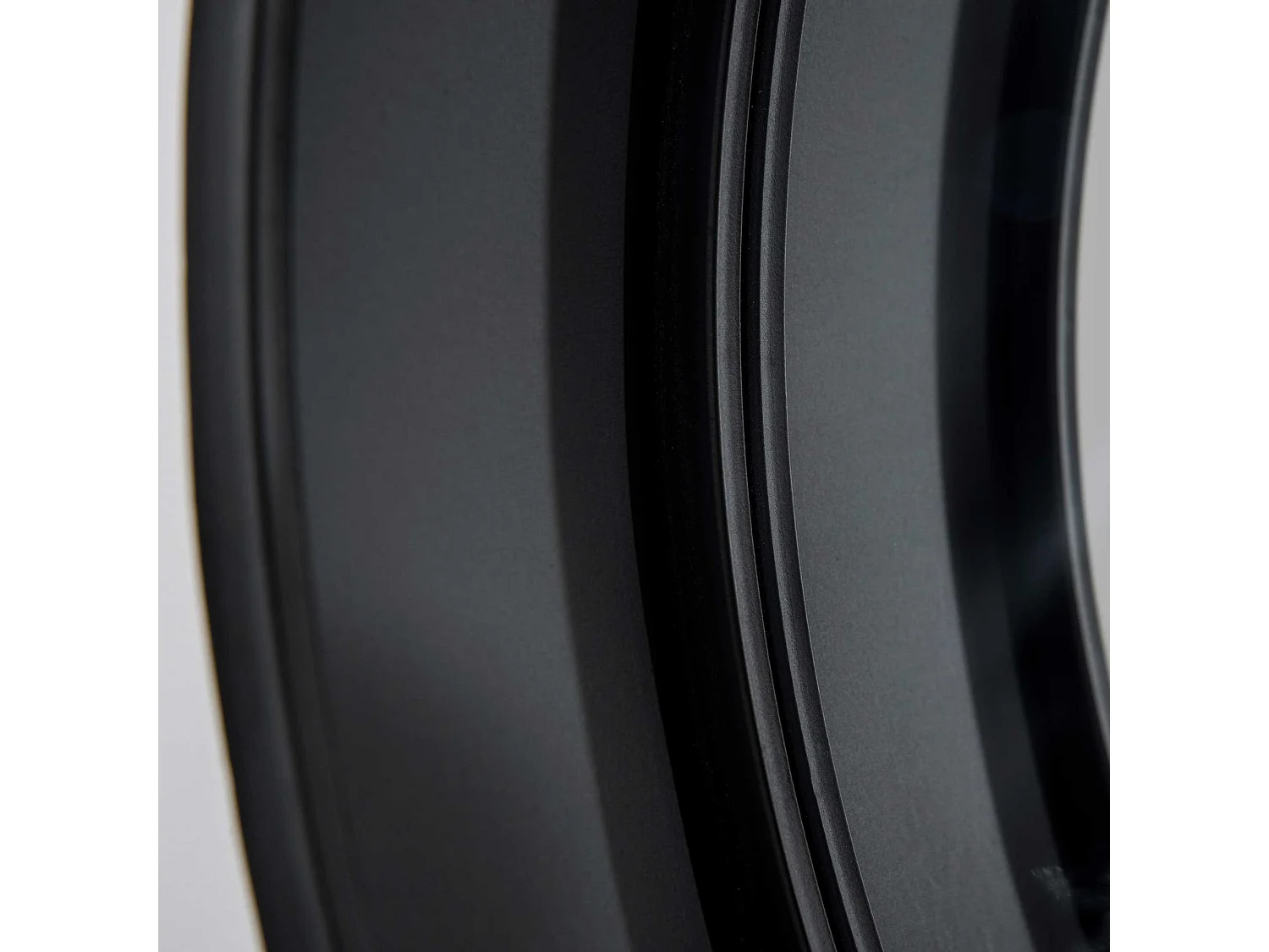 Specchio da parete rotondo da ø61cm con cassetto e cornice nero