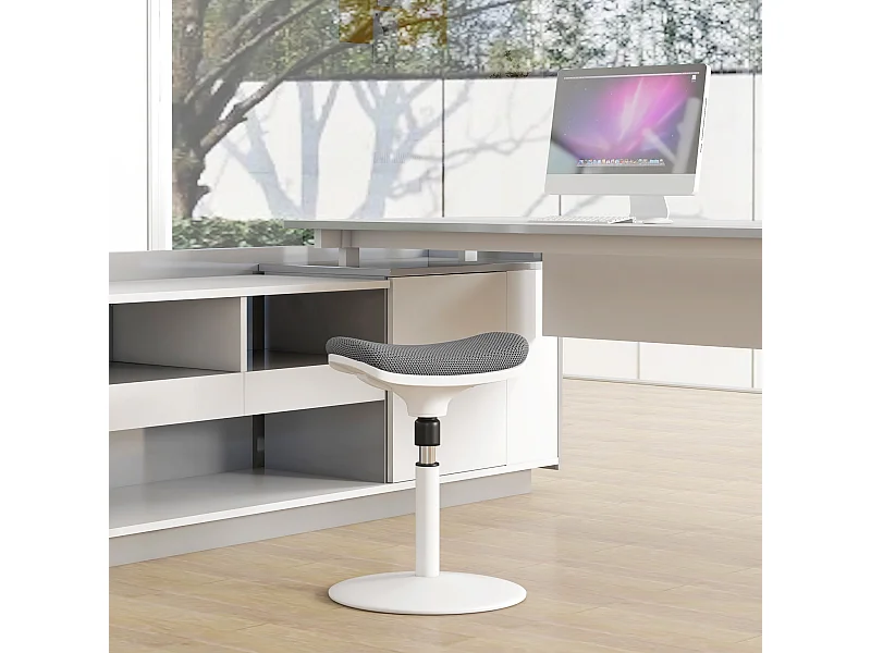 Sgabello ergonomico ad altezza regolabile con inclinazione a 5° grigio