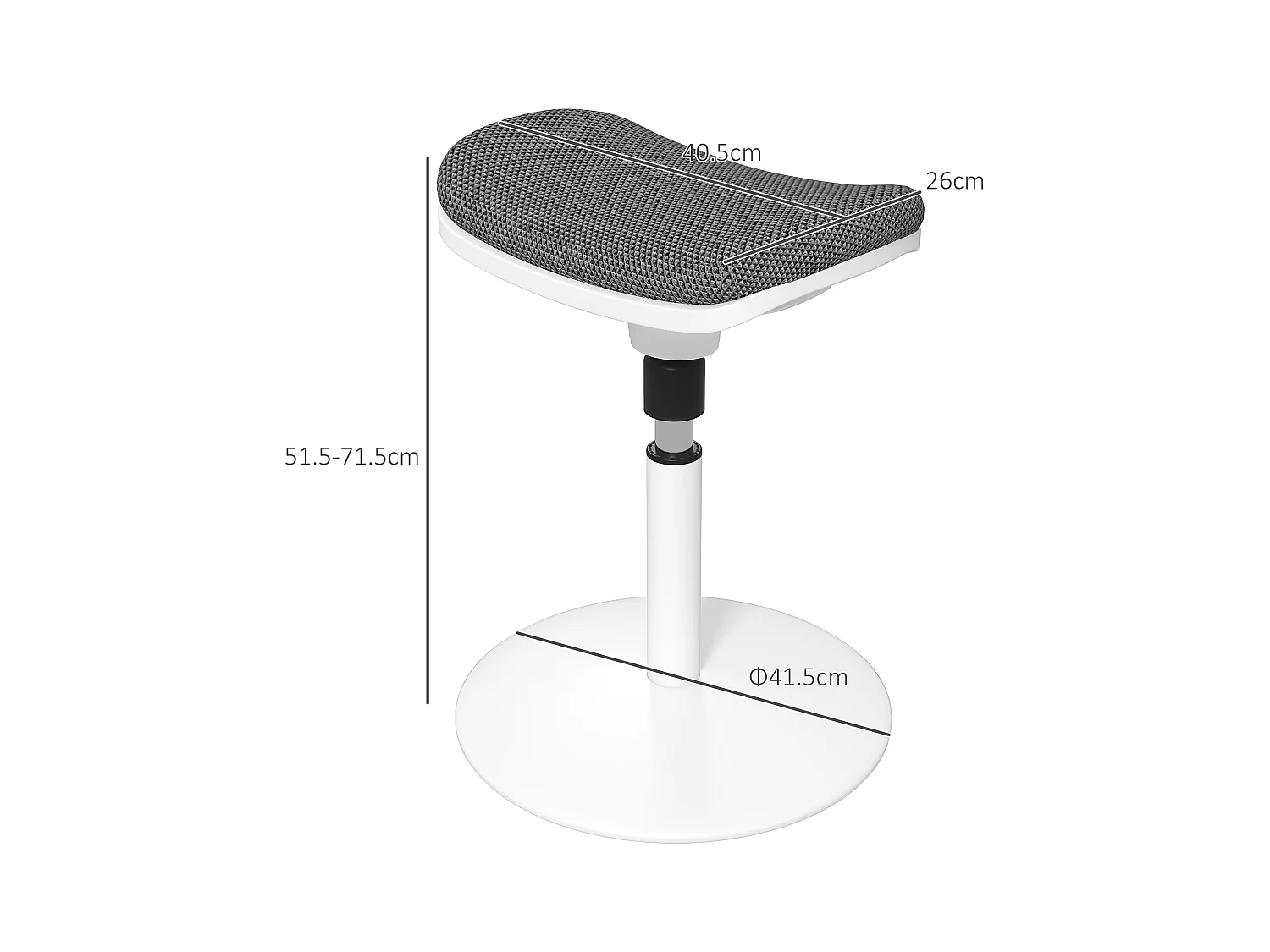 Sgabello ergonomico ad altezza regolabile con inclinazione a 5° grigio