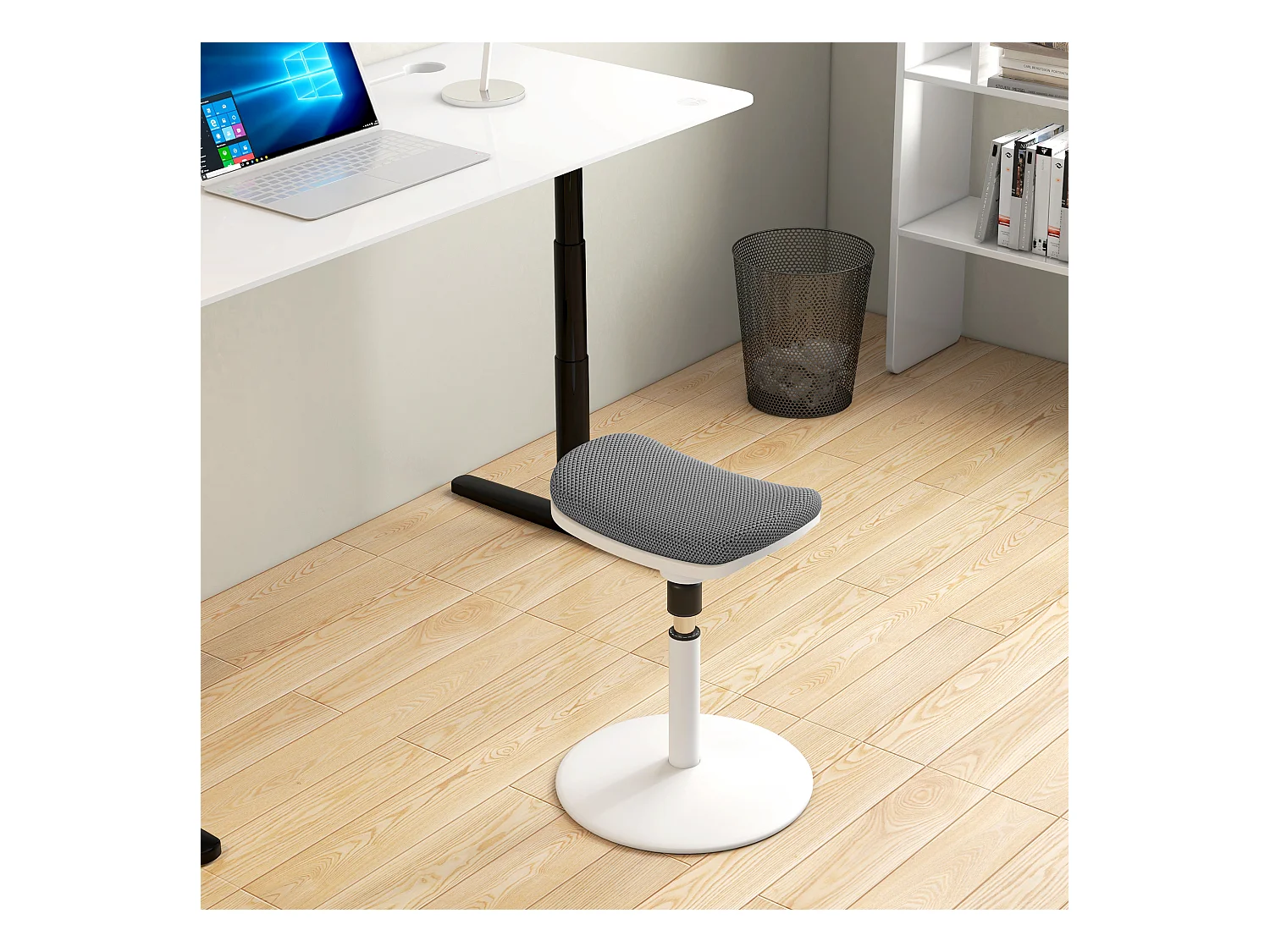 Sgabello ergonomico ad altezza regolabile con inclinazione a 5° grigio