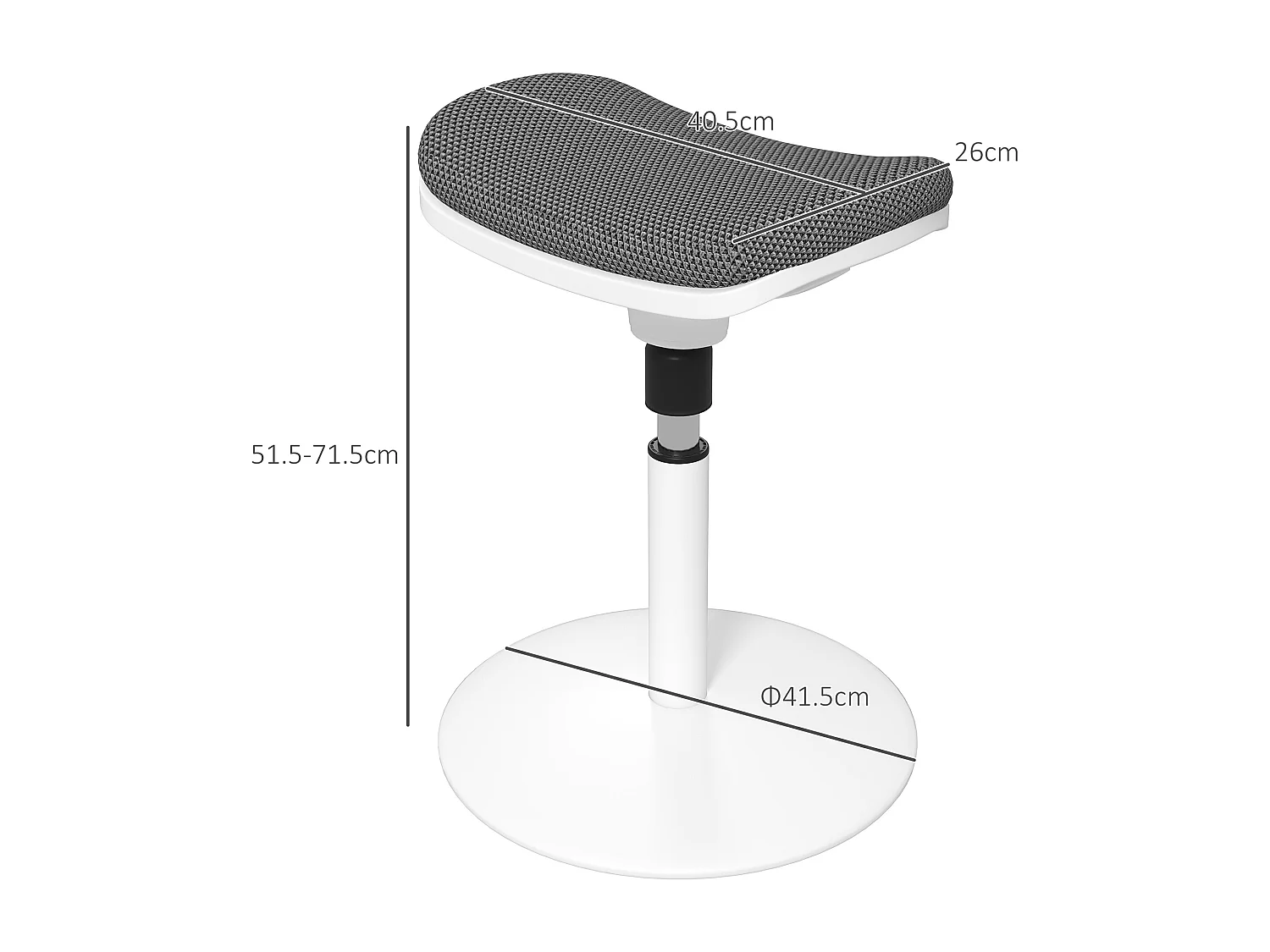 Sgabello ergonomico ad altezza regolabile con inclinazione a 5° grigio