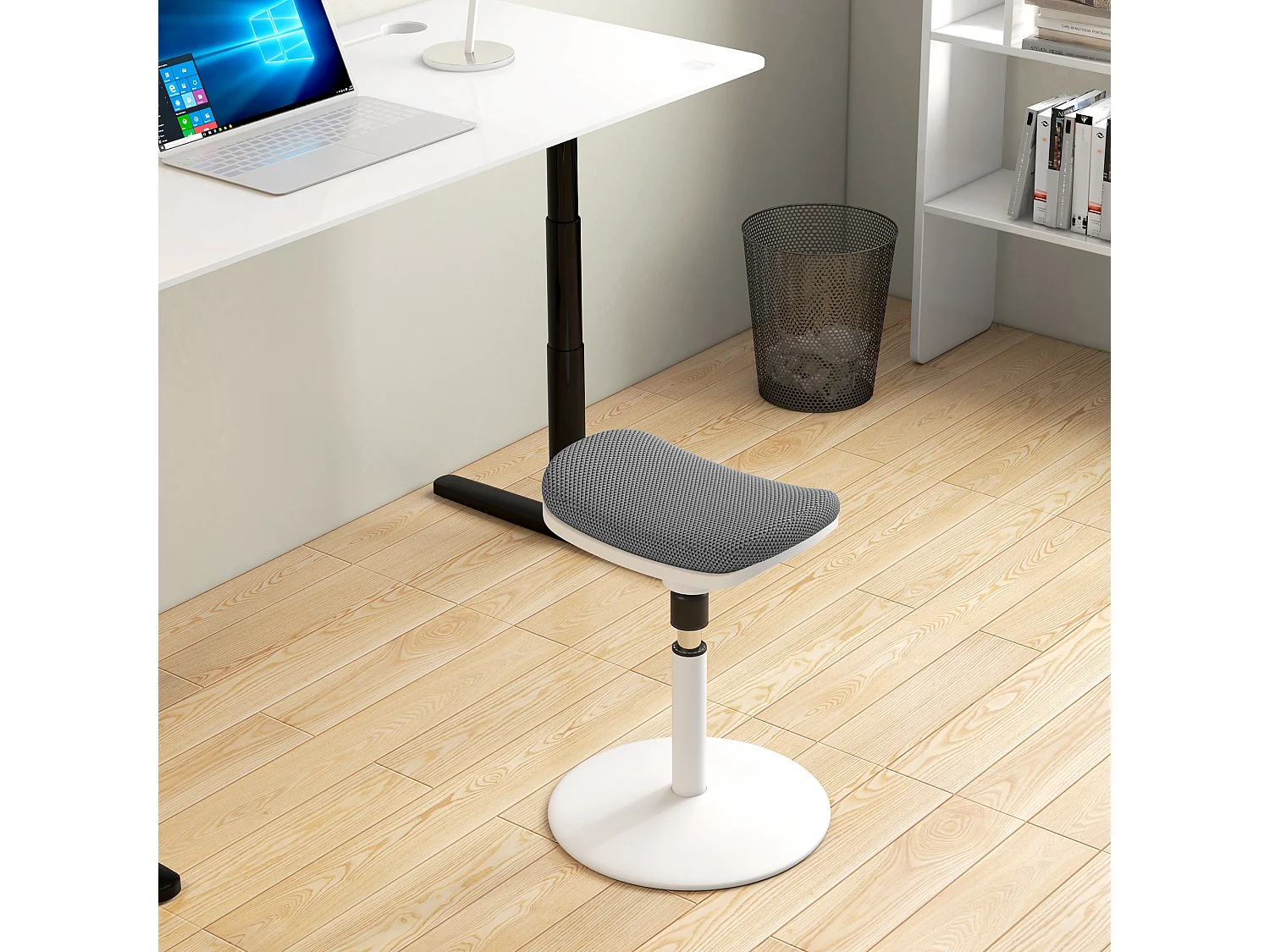 Sgabello ergonomico ad altezza regolabile con inclinazione a 5° grigio