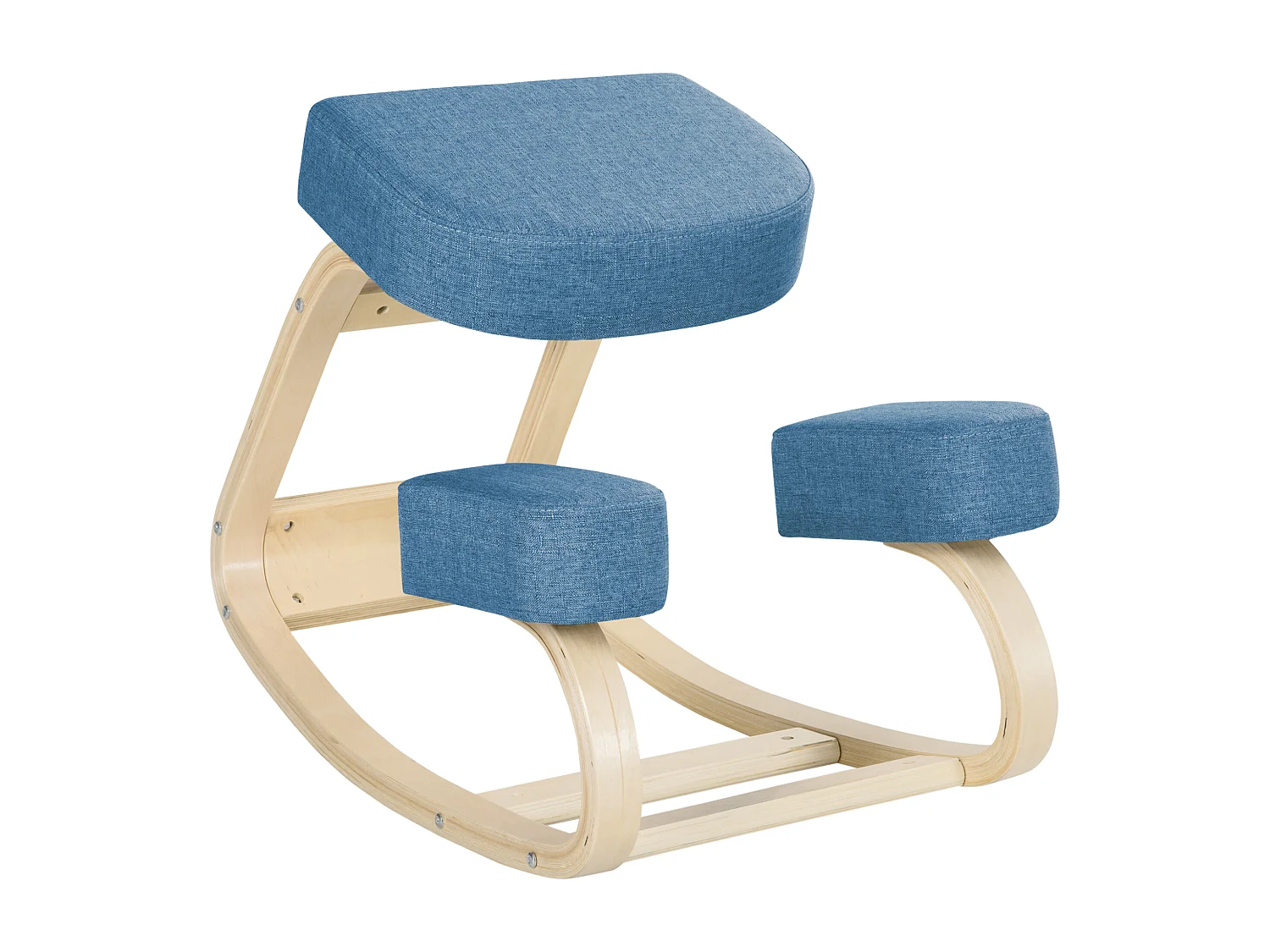Sedia ergonomica con inginocchiatoio e cuscino imbottito blu
