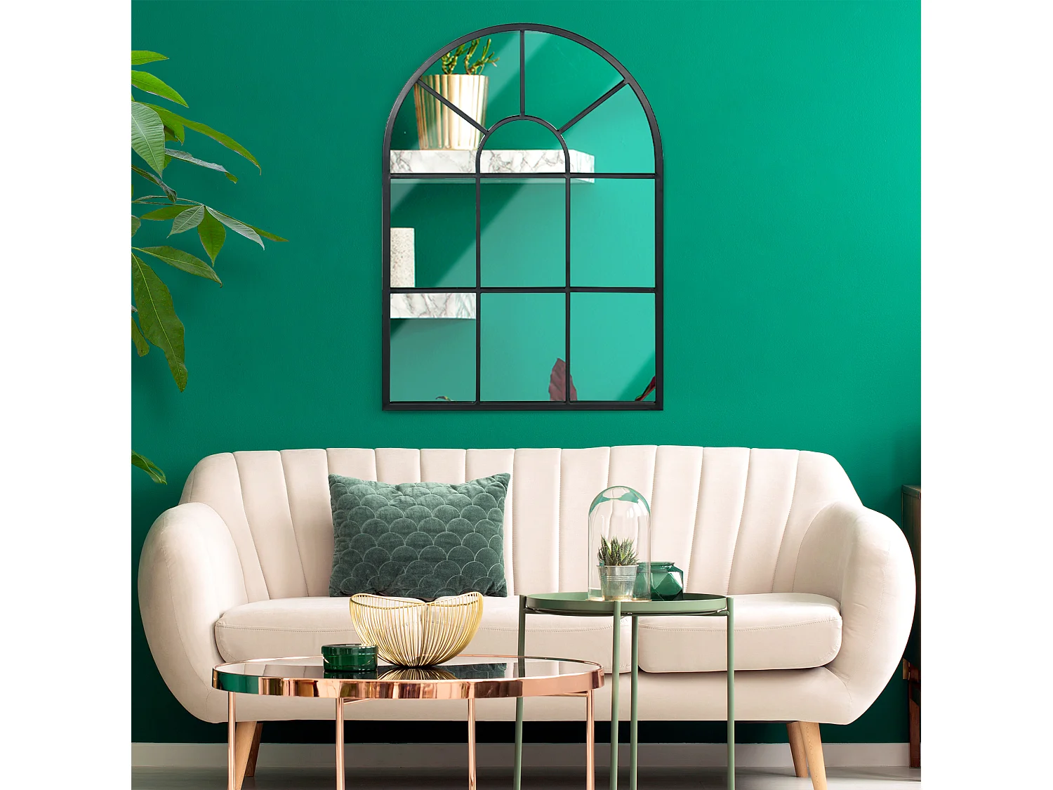 Specchio a muro 70x50 cm per camera da letto e soggiorno nero