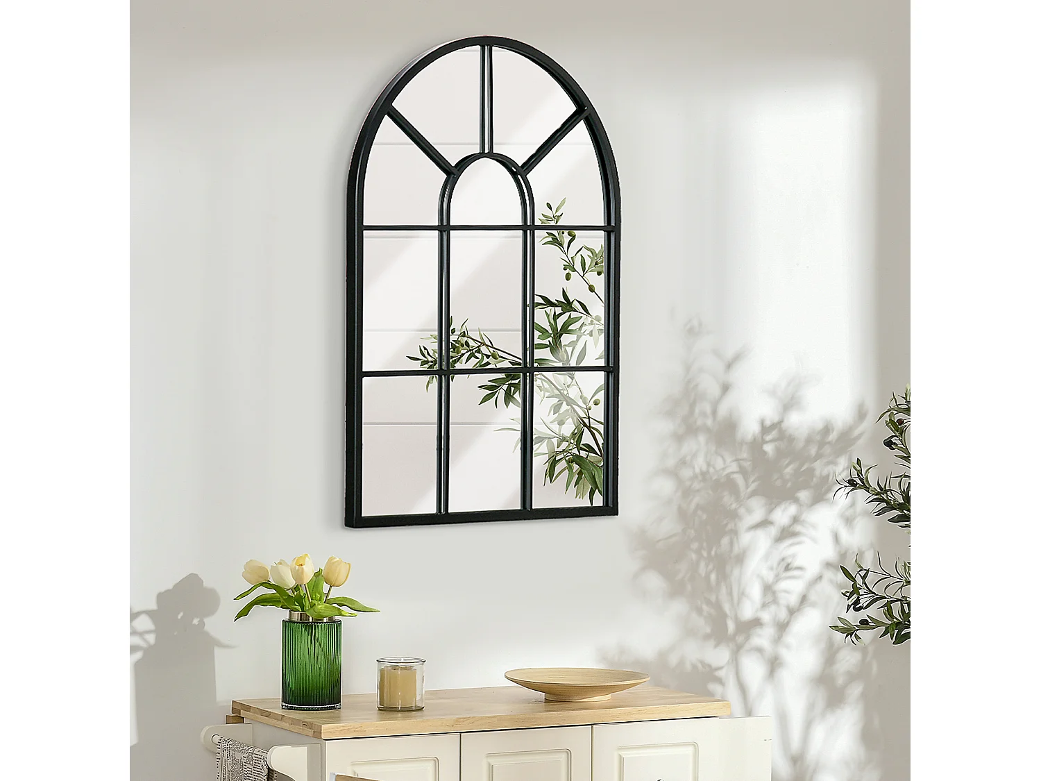 Specchio a muro 70x50 cm per camera da letto e soggiorno nero