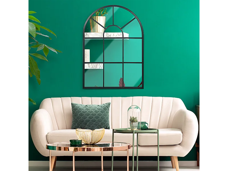 Specchio a muro 70x50 cm per camera da letto e soggiorno nero