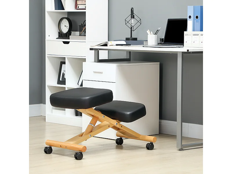 Sedia posturale con inginocchiatoio e altezza regolabile nero