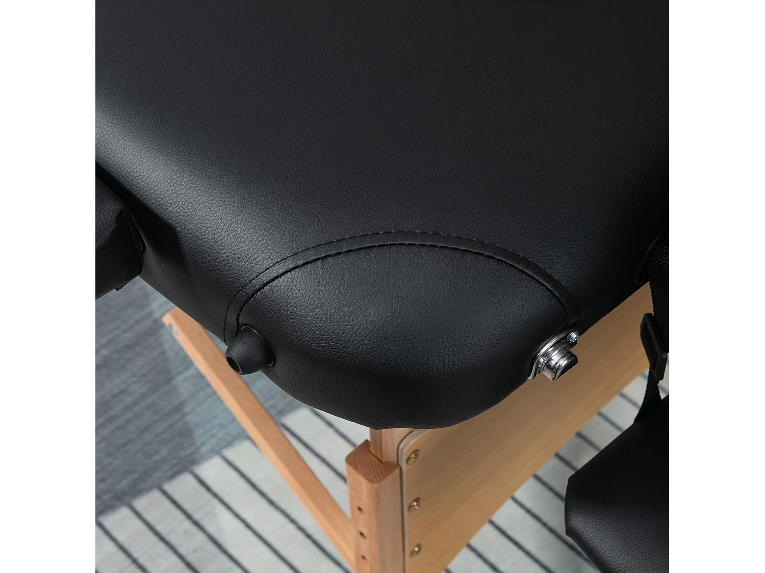 Lettino per massaggio pieghevole con altezza regolabile nero