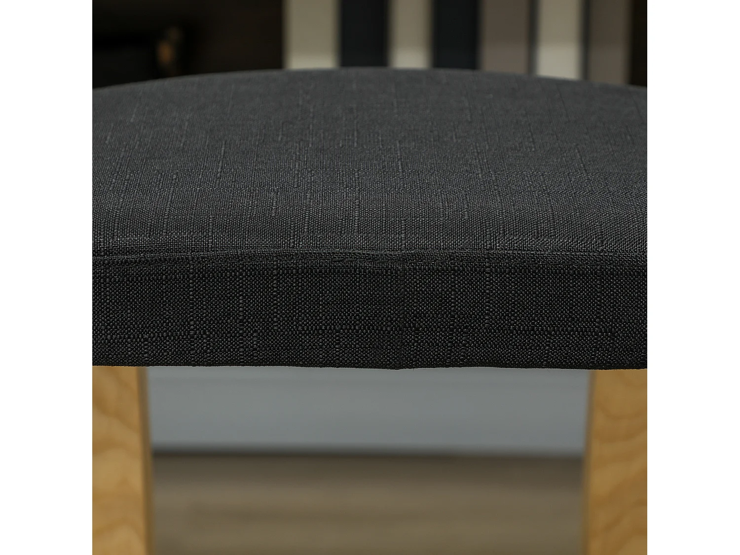 Sedia inginocchiatoio dondolante in tessuto effetto lino legno nero