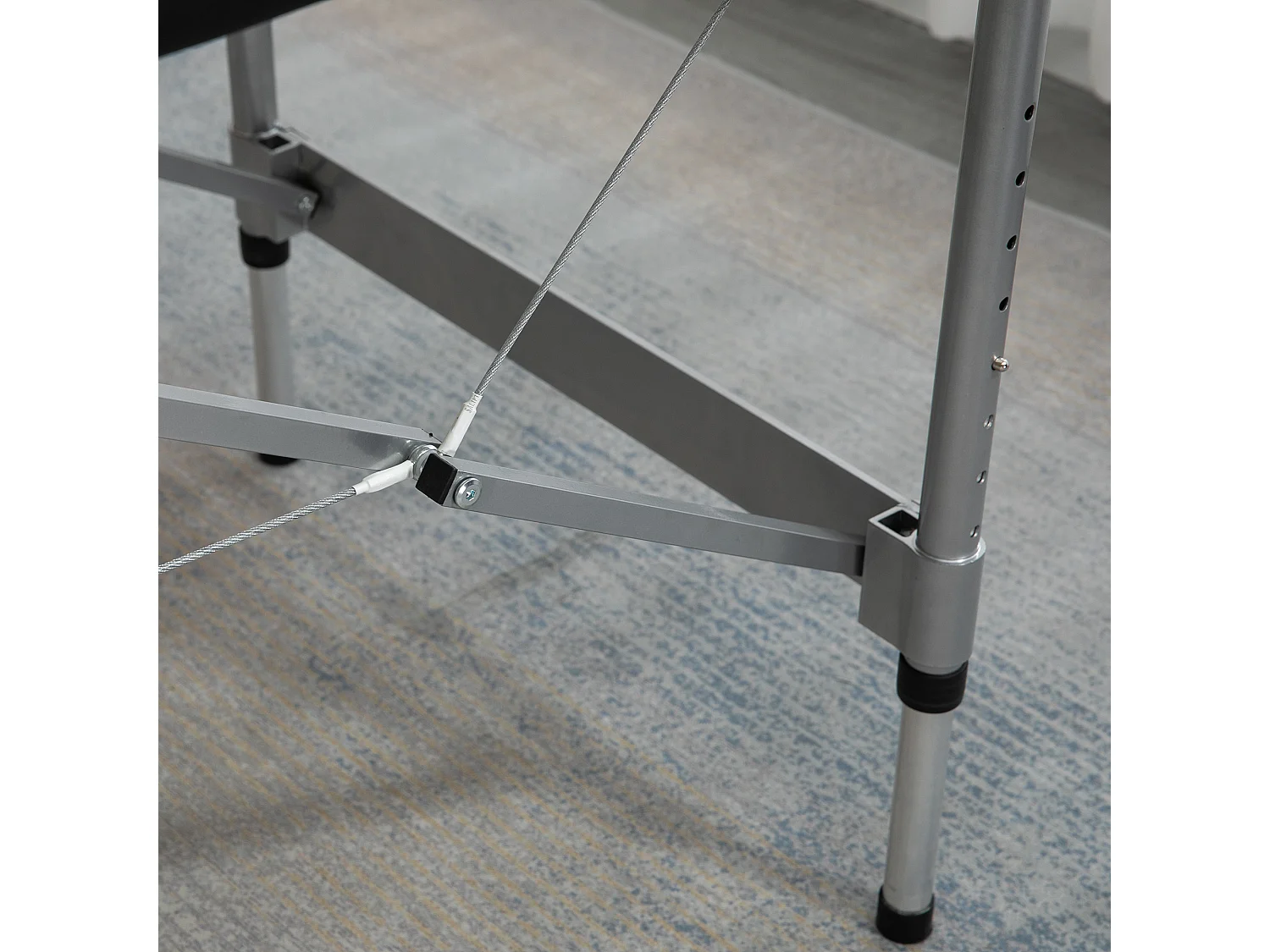 Lettino per Massaggio Pieghevole con Seduta Imbottita Nero