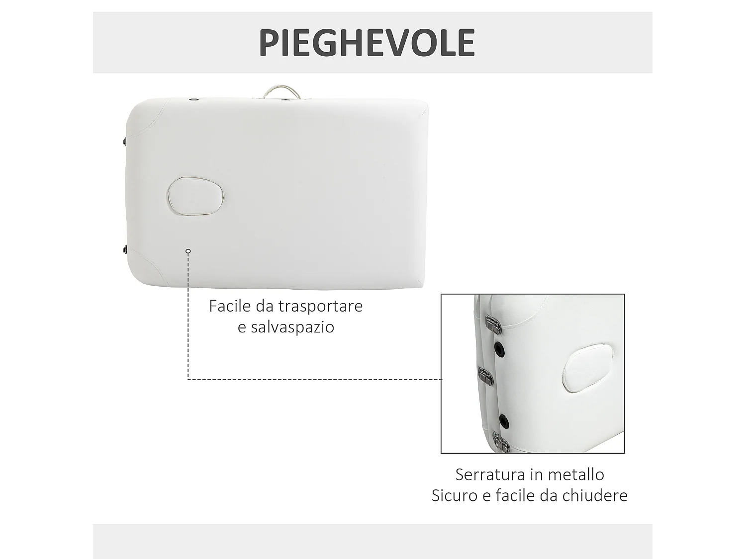 Lettino massaggi portatile professionale in alluminio