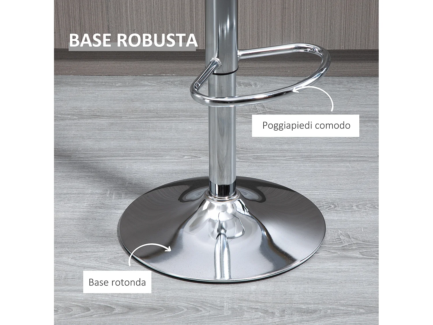 Set 2 sgabelli da bar girevoli con altezza regolabile trasparenti