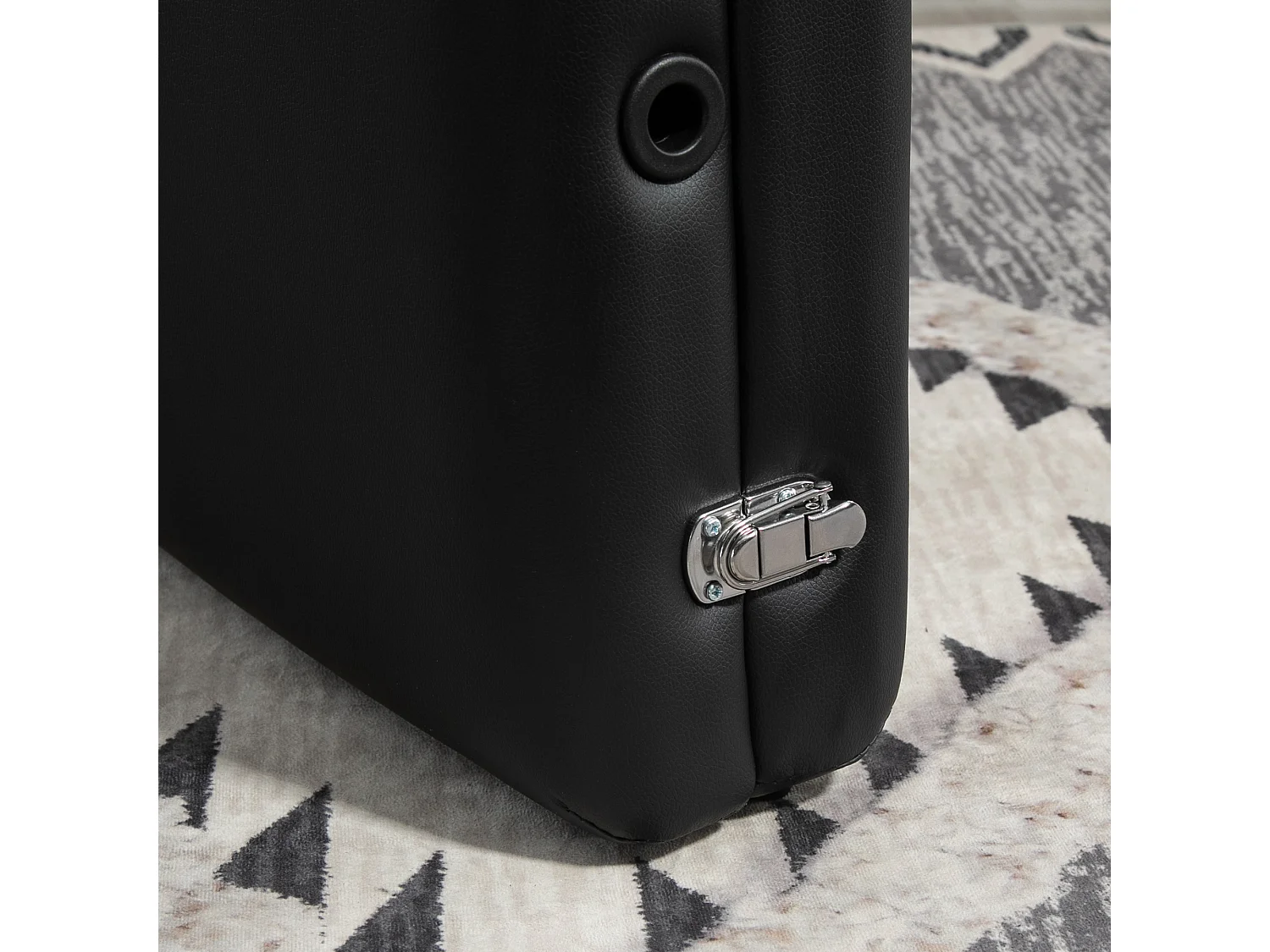 Lettino Massaggio Pieghevole Professionale Altezza Regolabile, Nero