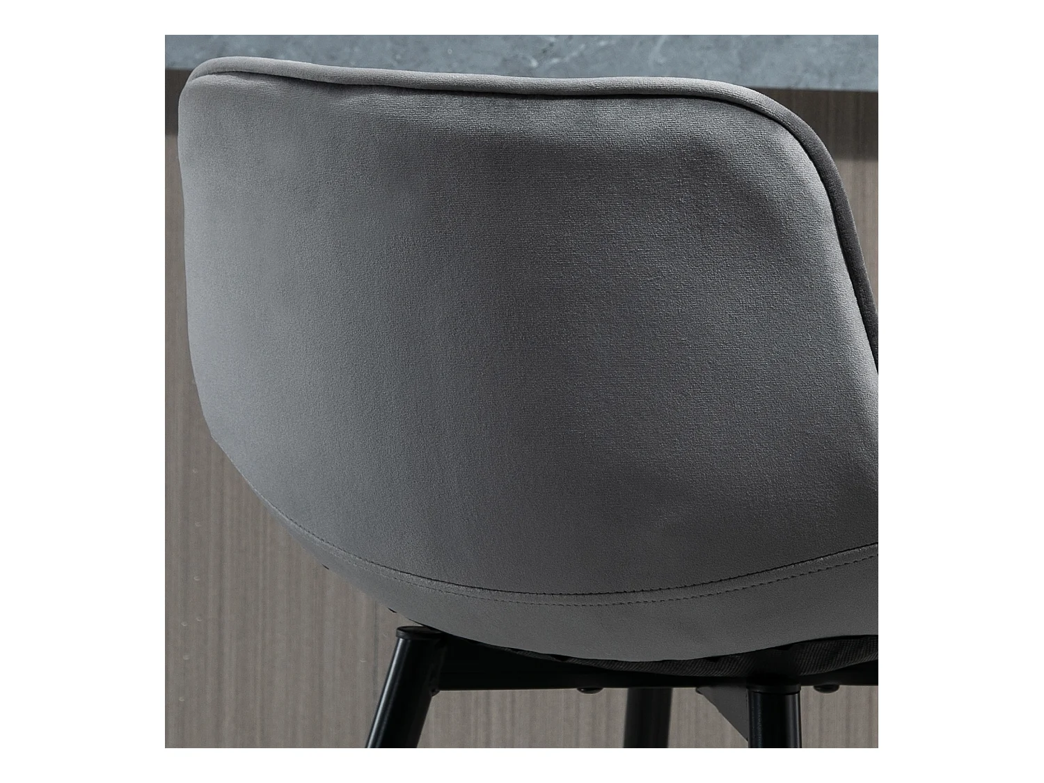 Set 2 sgabelli da bar nordico rivestimento velluto metallo grigio