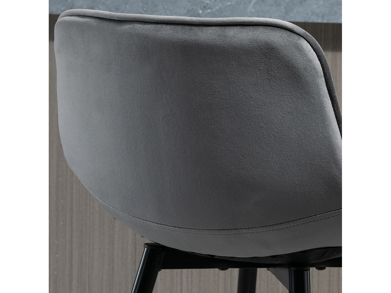 Set 2 sgabelli da bar nordico rivestimento velluto metallo grigio