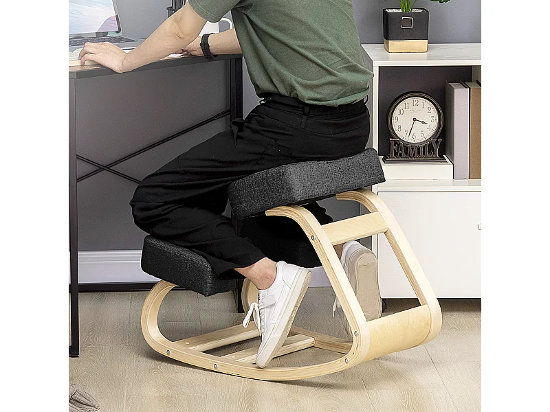 Sedia inginocchiatoio ergonomica con cuscino imbottito nero