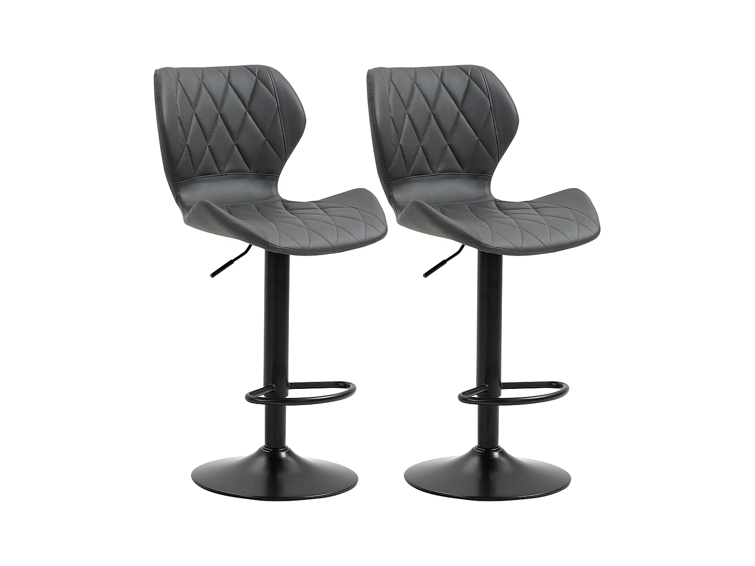 Set 2 sgabelli da bar in similpelle con altezza regolabile