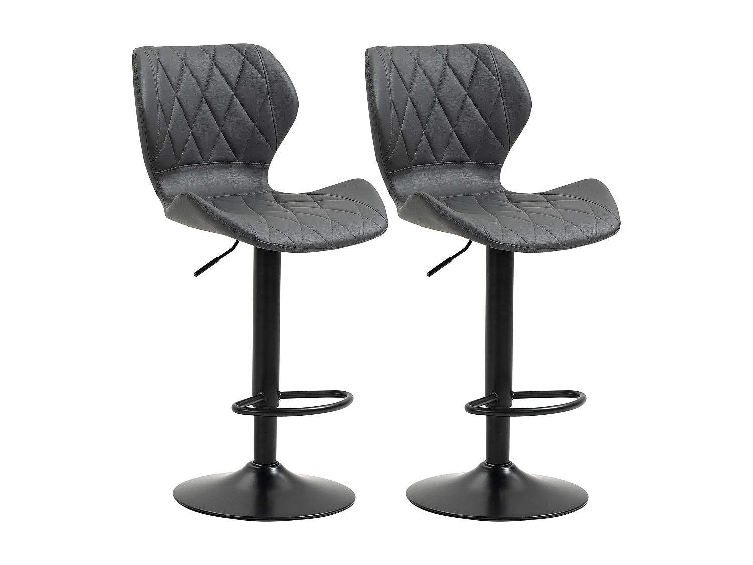 Set 2 sgabelli da bar in similpelle con altezza regolabile
