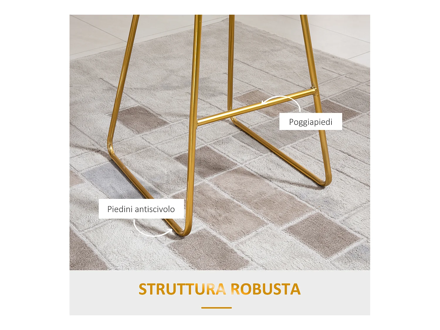 Set 2 sgabelli da bar in metallo con poggiapiedi e cuscino nero