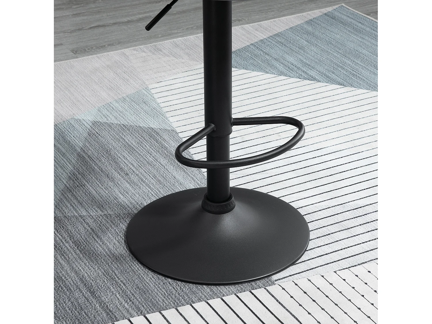 Set Sgabelli da Bar Girevoli Velluto Grigio Altezza Regolabile