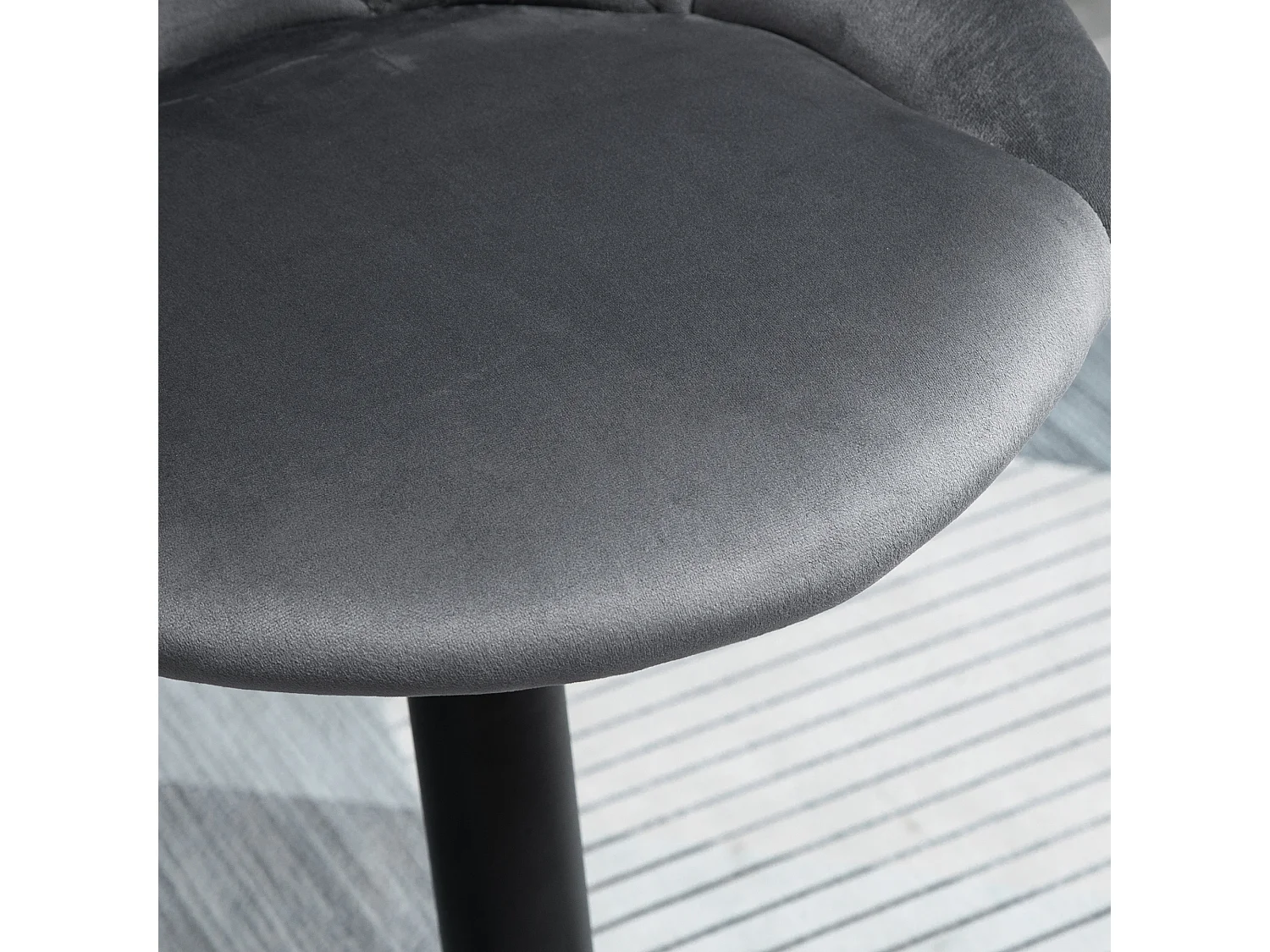 Set Sgabelli da Bar Girevoli Velluto Grigio Altezza Regolabile