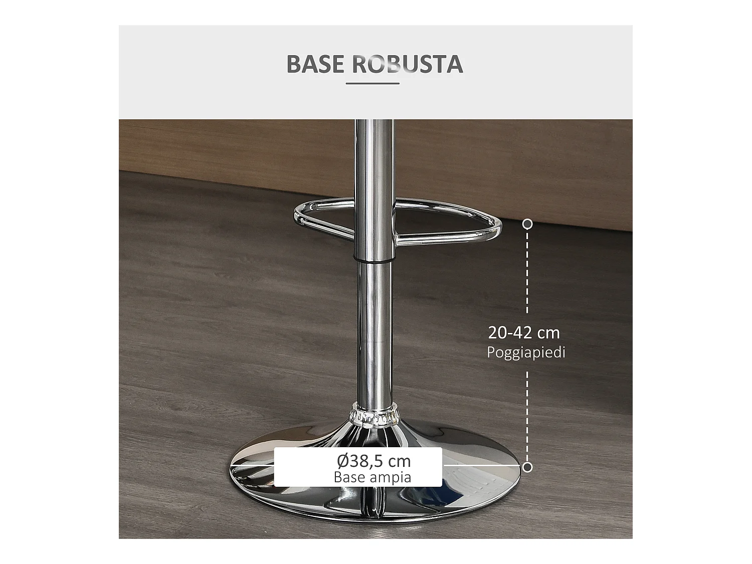 Set 2 sgabelli da bar con altezza regolabile e schienale grigio