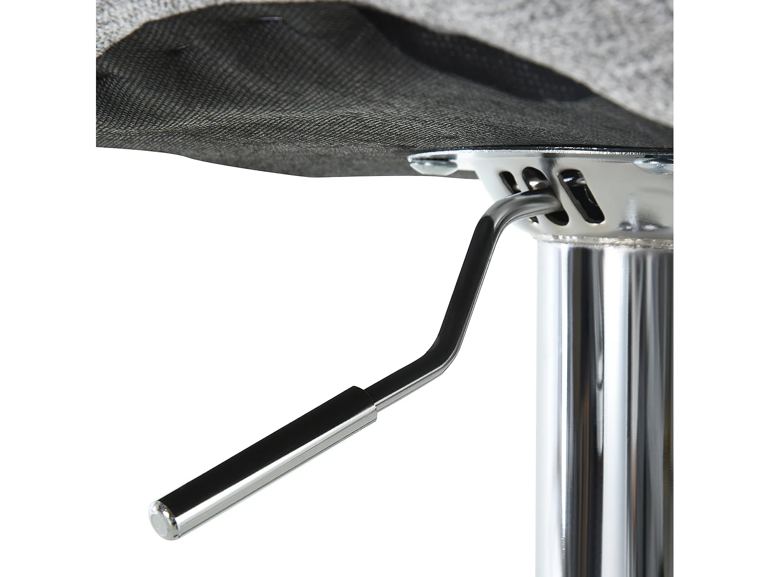 Set 2 sgabelli da bar con altezza regolabile e schienale grigio