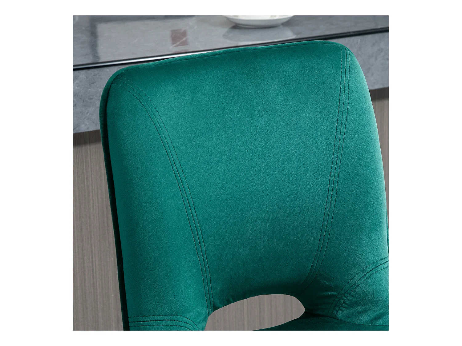 Set 2 sgabelli alti da bar moderni in tessuto verde petrolio