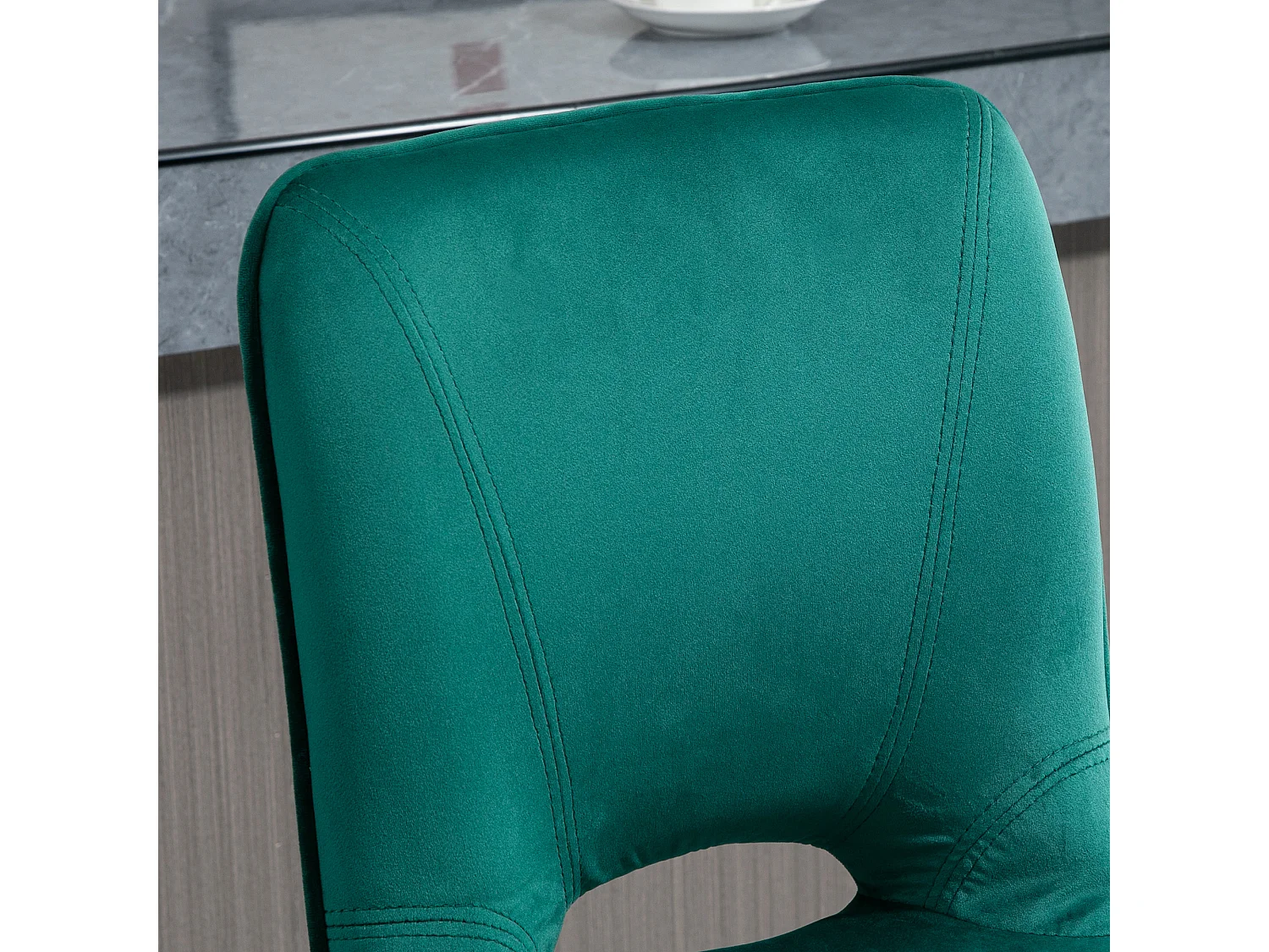 Set 2 sgabelli alti da bar moderni in tessuto verde petrolio