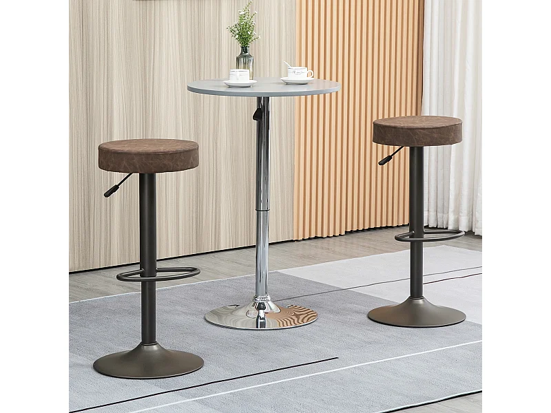 Set 2 sgabelli alti girevoli con poggiapiedi altezza regolabile