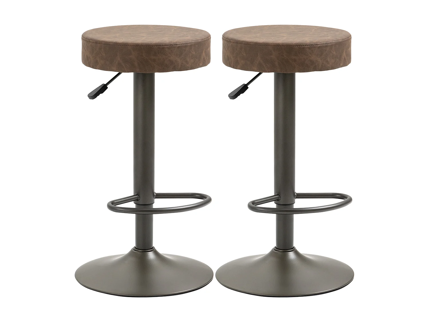 Set 2 sgabelli alti girevoli con poggiapiedi altezza regolabile