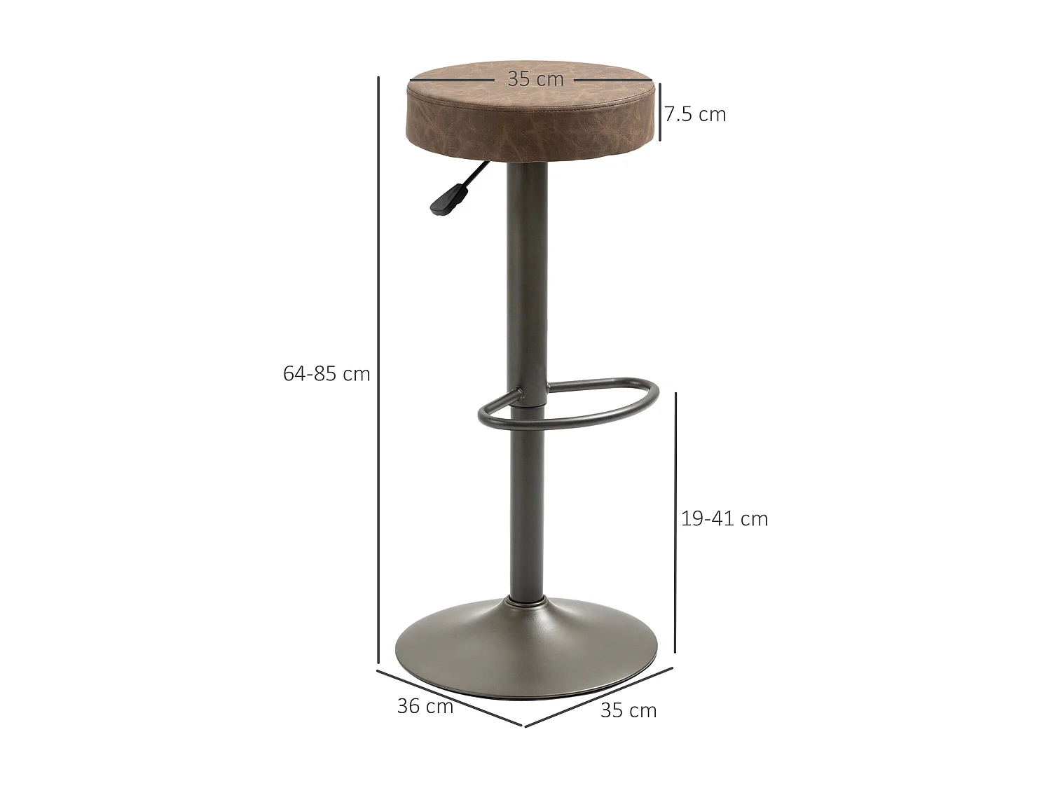 Set 2 sgabelli alti girevoli con poggiapiedi altezza regolabile