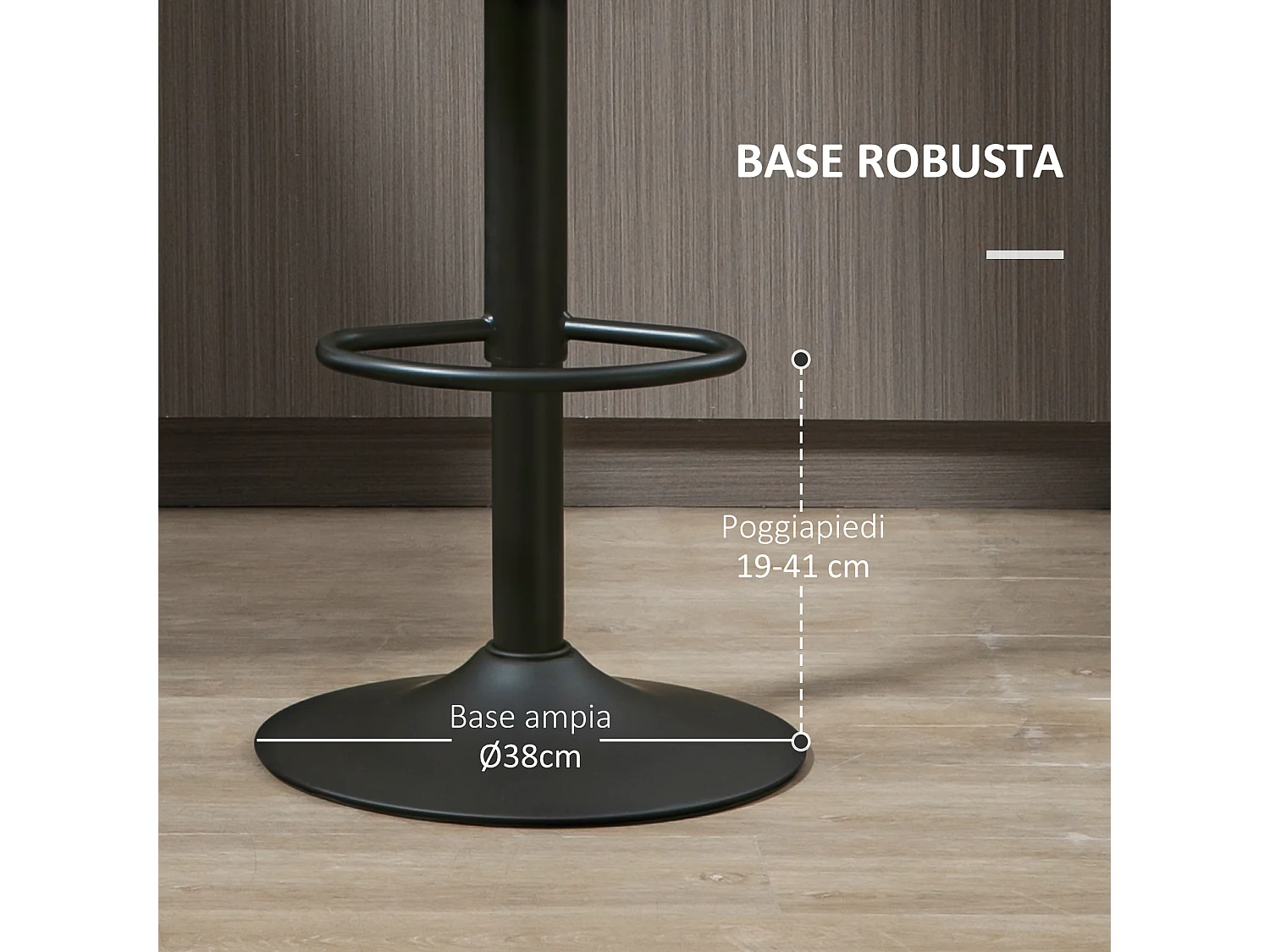 Set 2 sgabelli alti girevoli con poggiapiedi altezza regolabile
