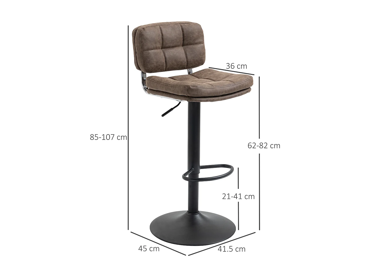 Set 2 sgabelli da bar girevoli altezza regolabile similpelle
