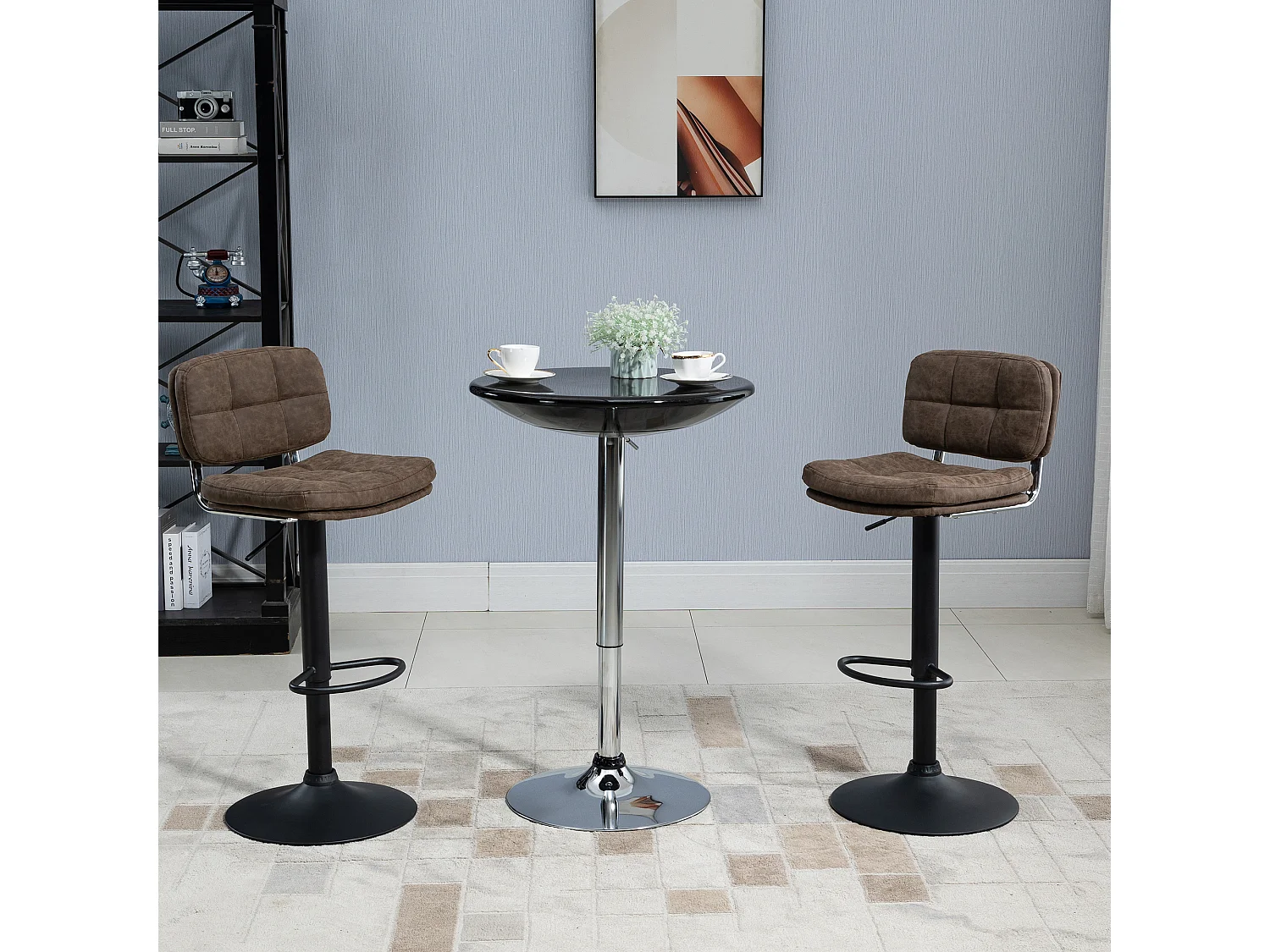 Set 2 sgabelli da bar girevoli altezza regolabile similpelle