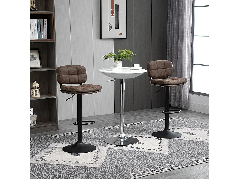 Set 2 sgabelli da bar girevoli altezza regolabile similpelle