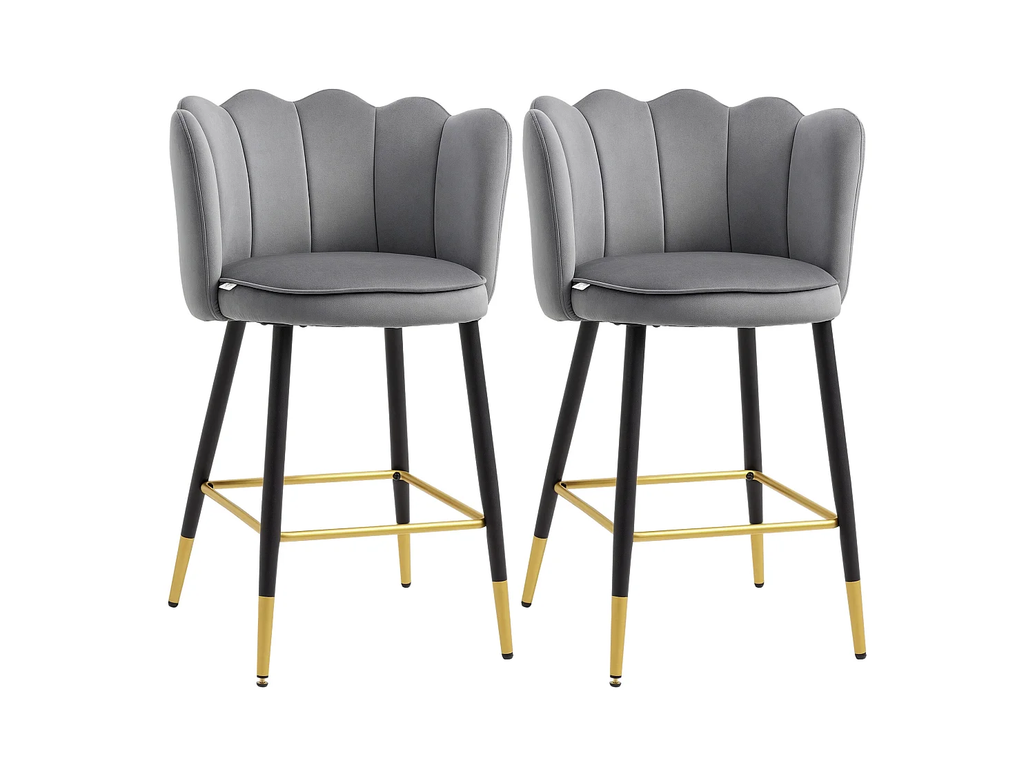 Set da 2 sgabelli da bar con poggiapiedi e base in acciaio