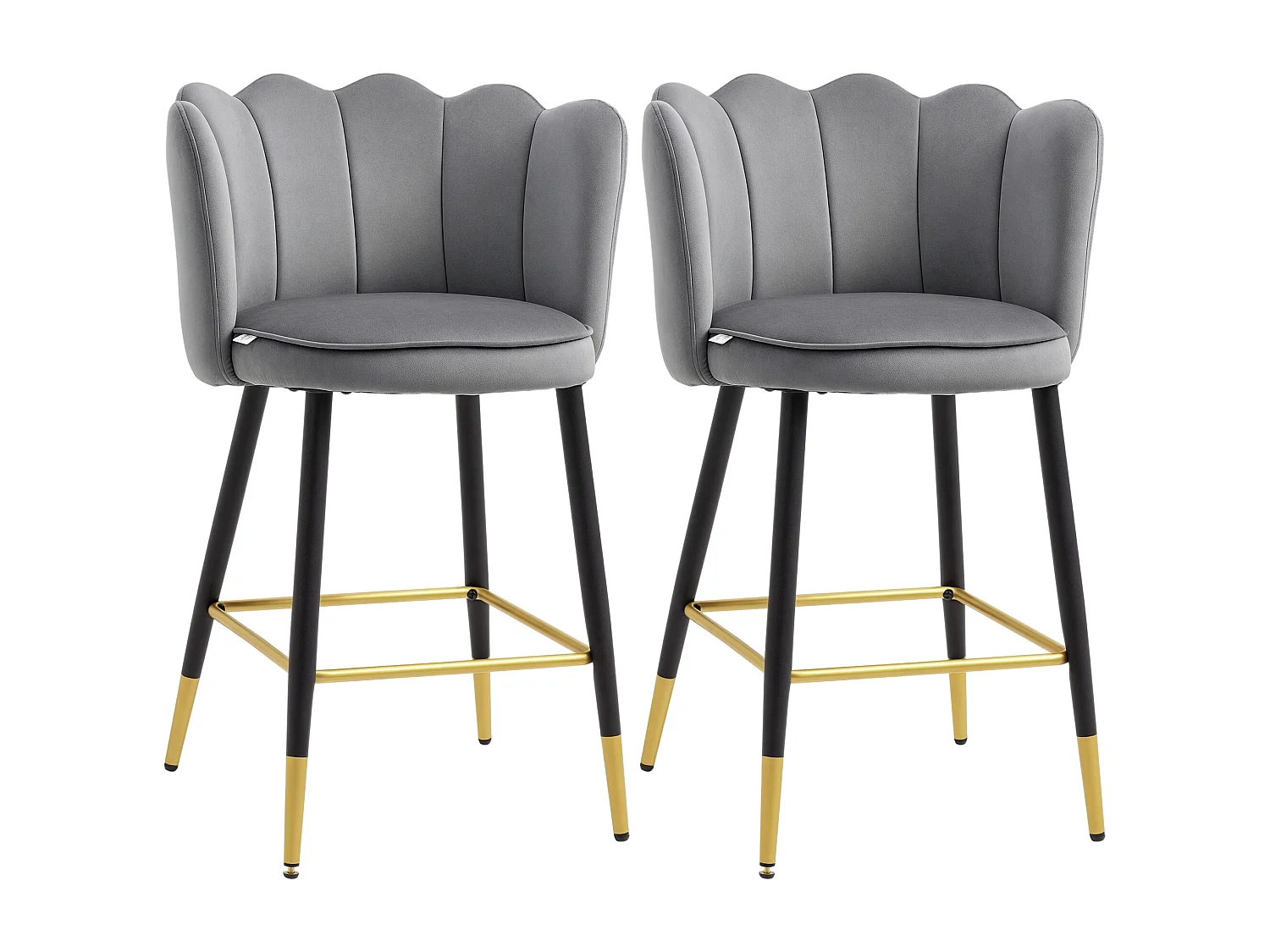 Set da 2 sgabelli da bar con poggiapiedi e base in acciaio