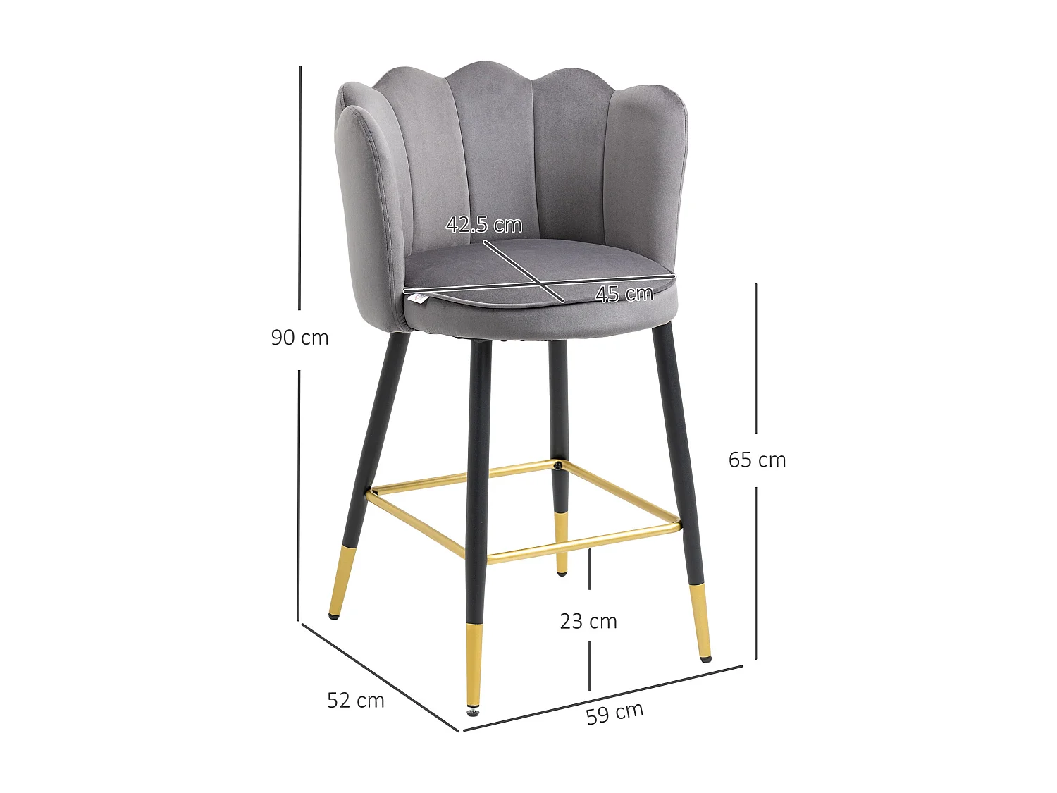 Set da 2 sgabelli da bar con poggiapiedi e base in acciaio