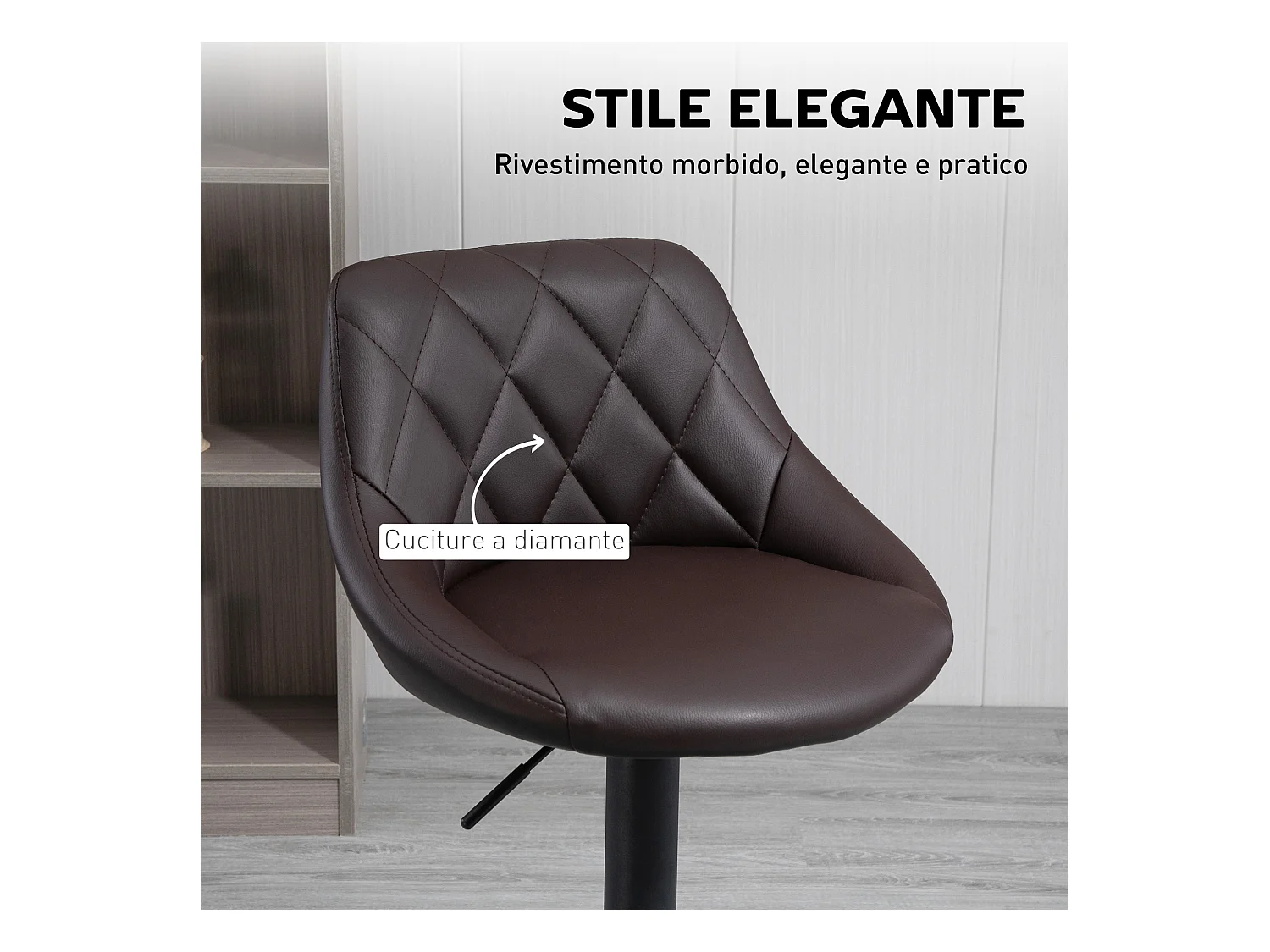 Set 2 sgabelli da bar girevoli in similpelle altezza regolabile