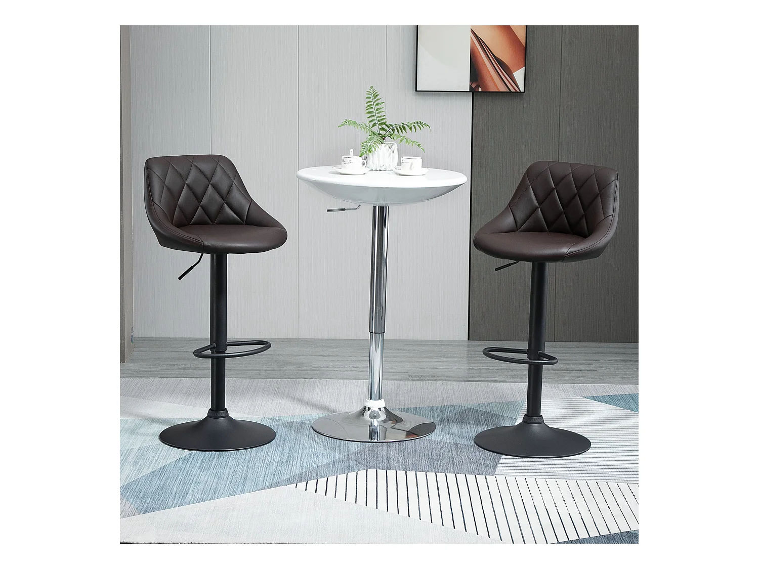 Set 2 sgabelli da bar girevoli in similpelle altezza regolabile