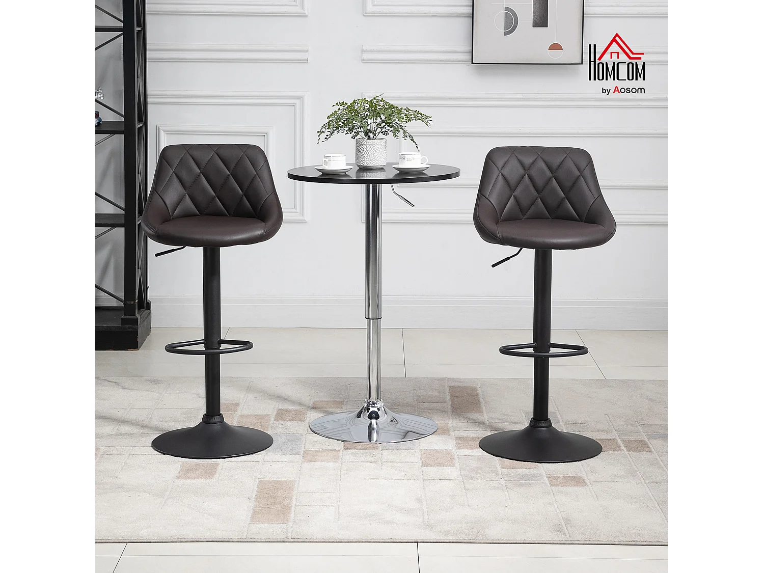 Set 2 sgabelli da bar girevoli in similpelle altezza regolabile