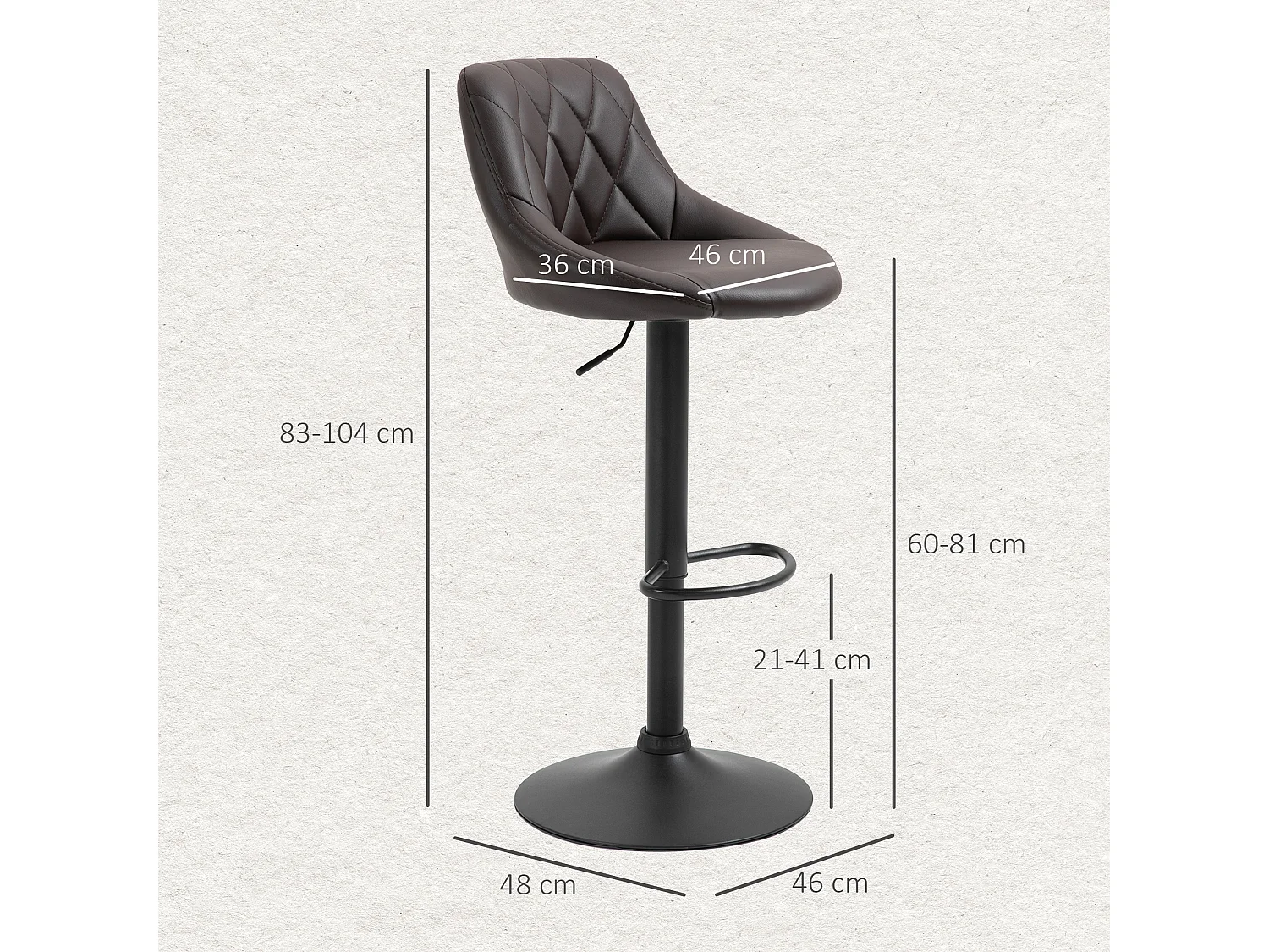 Set 2 sgabelli da bar girevoli in similpelle altezza regolabile