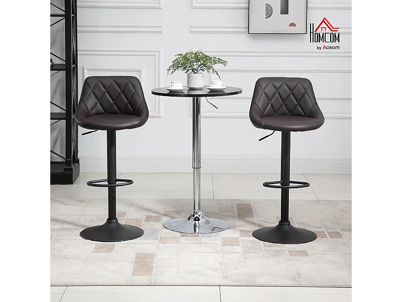 Set 2 sgabelli da bar girevoli in similpelle altezza regolabile