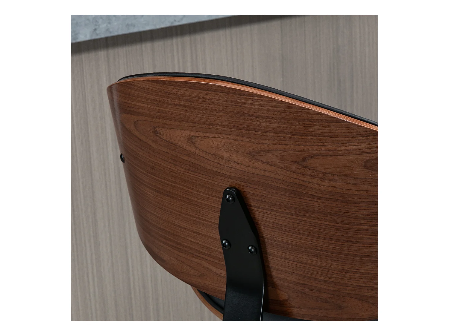 Set di 2 sgabelli da bar con schienale e poggiapiedi in legno nero