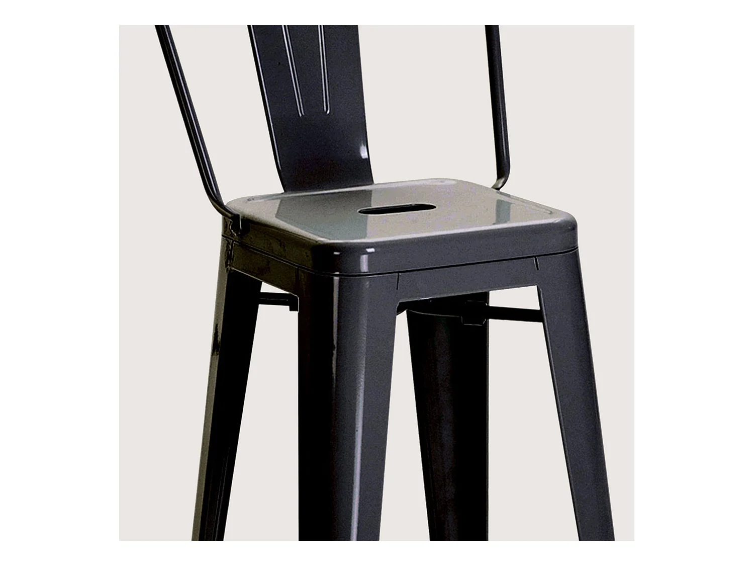 Set 2 sgabelli da bar con schienale rimovibile e poggiapiedi nero