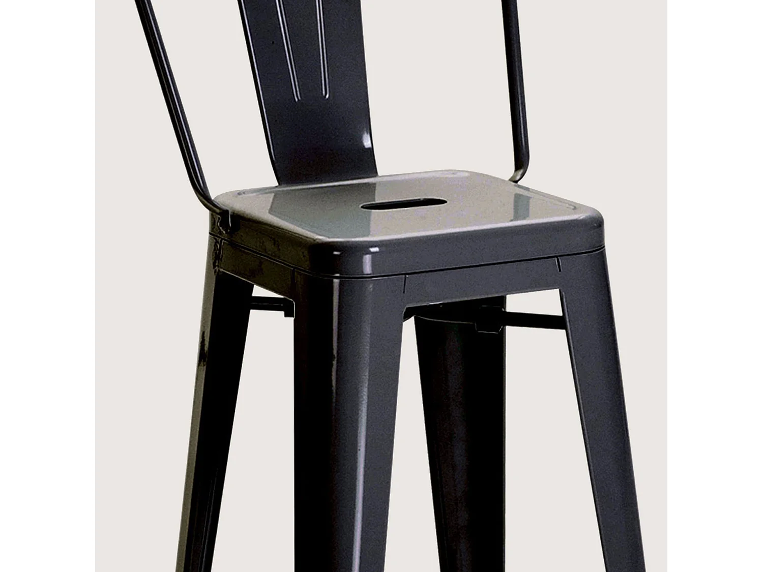 Set 2 sgabelli da bar con schienale rimovibile e poggiapiedi nero
